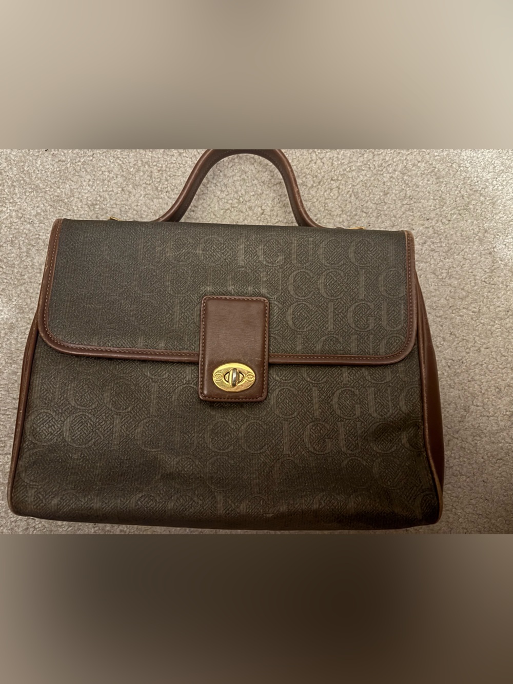 Gucci Monogram Vintage Top Handle Handbag
